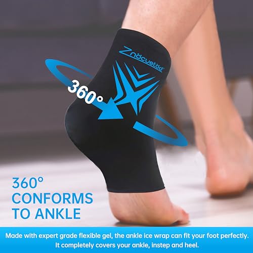 ZN?CUET?D Bundle of Gel Beads Ice Face Mask for Headaches, Puffy Eyes, Redness, Migraines and Ankle Ice Pack Wrap Compression Sleeve for Injuries Foot Swelling