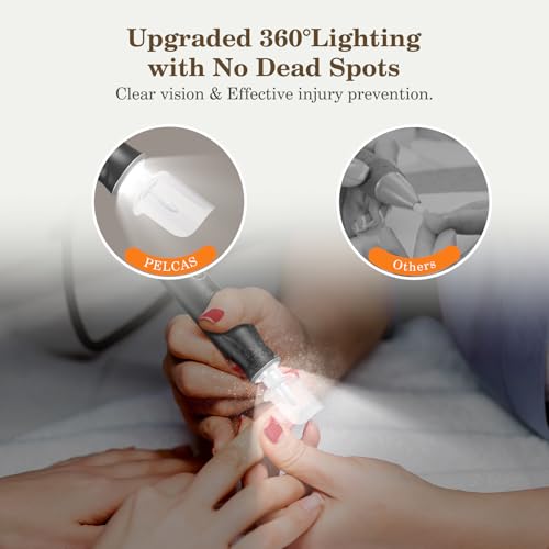 Cordless Electric Nail Grinder with 10 Speeds & LED Light