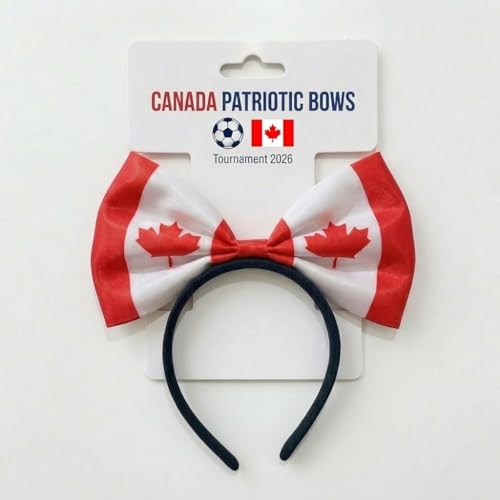 Canada Flag Bow Headband 2-Pack - Patriotic Hair Accessories for Women & Teens