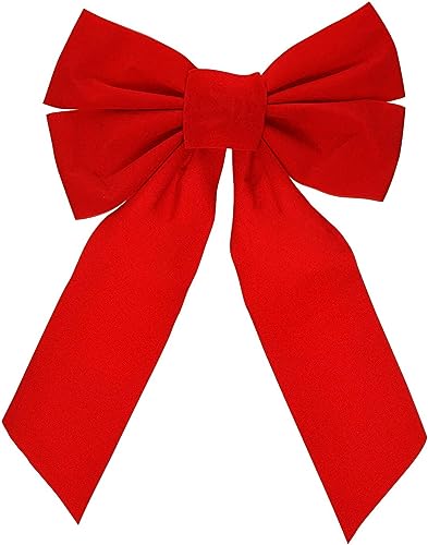 Celebrate A Holiday Red Velvet Christmas Wreath Bow, Set of 10 - Dimensions of 9" W X 13" L - Great for Christmas Garland, Large Gifts, and Parties - Indoor or Outdoor Christmas Decorations (2 Pack)