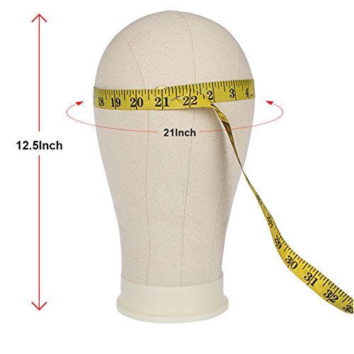 Leeven Canvas Block Head Mannequin 22" with Table Clamp Stand