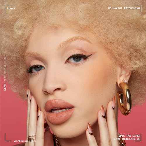 NYX PROFESSIONAL MAKEUP Epic Ink Liner, Waterproof Liquid Eyeliner with Vegan Formula - Dark Chocolate (Dark Brown Matte)