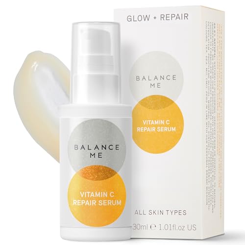 Balance Me Vitamin C Repair Serum, With Hyaluronic Acid, Reduce Age Spots & Hyperpigmentation, Anti-Ageing & Hydrating?Face Serum?? 100% Natural, Vegan & Cruelty Free, Made?in?UK, 1.01 Fl Oz