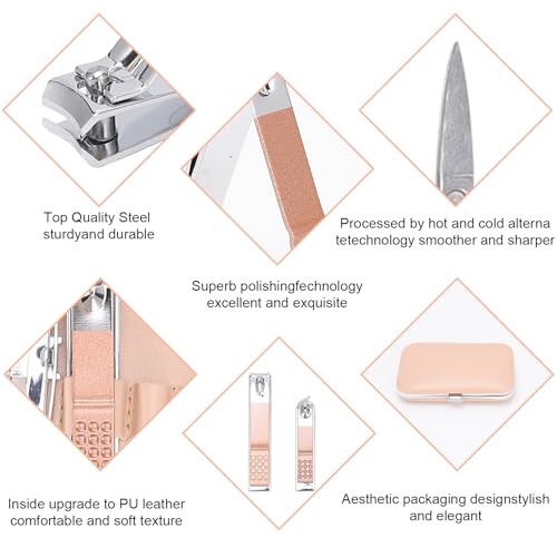 9-Piece Manicure Pedicure Kit with Nail Clipper Set and Portable Case