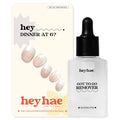 Heyhae Essentials Bundle - Semi Cured Gel Nail Strips (Hey, Dinner at 6?) + Got to Go Remover [2 Pack]
