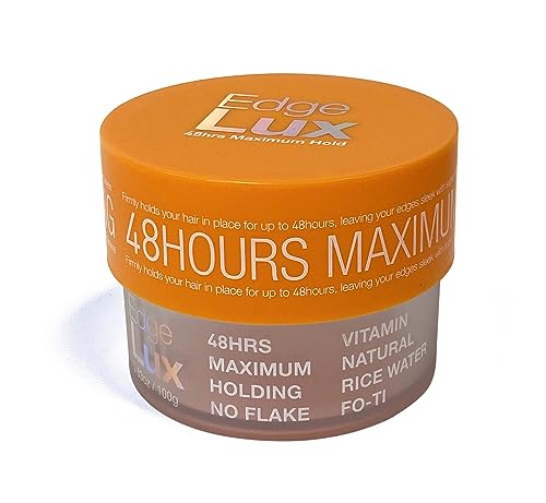 Lux Collection Edge Lux Edge Control Wax 48 Hour Maximum Hold No Flaking Natural Ingredients Scented Conditioning Styling Hair Gel Tamer (3.53 Ounce (Pack of 1), Vitamin-C)