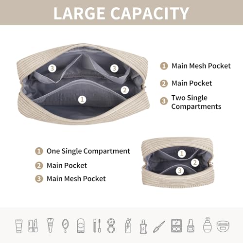 Small Makeup Bag Corduroy Mini Cosmetic Pouch