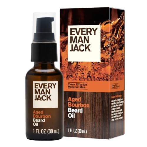 Every Man Jack Hydrating Beard Oil for Men - Aged Bourbon, 1oz