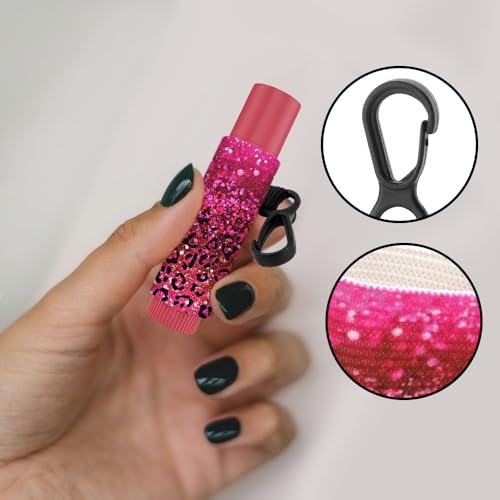 Chapstick Holder Keychain Set of 3 - Elastic Lip Balm Sleeves