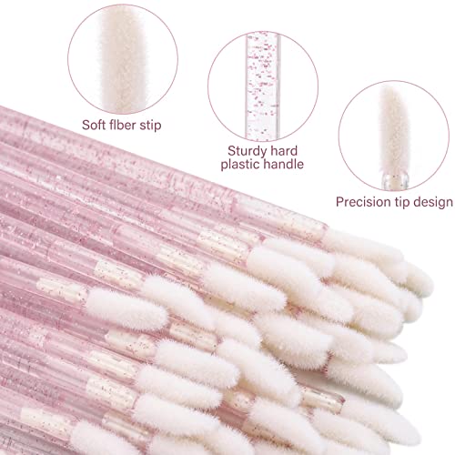 100 Pcs Disposable Lip Brushes with Container