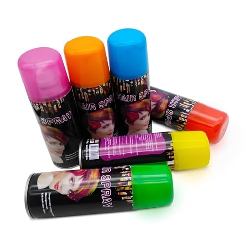 Temporary Hair Color Spray - 6 Colors, 3 oz, Fast-Drying