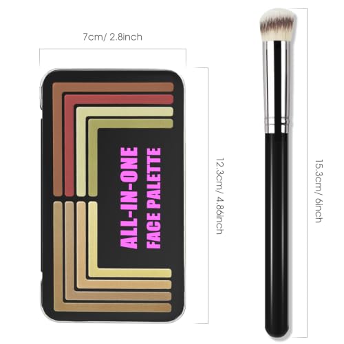 16-Color Cream Blush Contour Palette with Brush