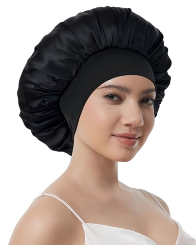 Choshion Set of 2 Mulberry Silk Sleep Bonnet for Women - Reversible, Premium Hair Protection