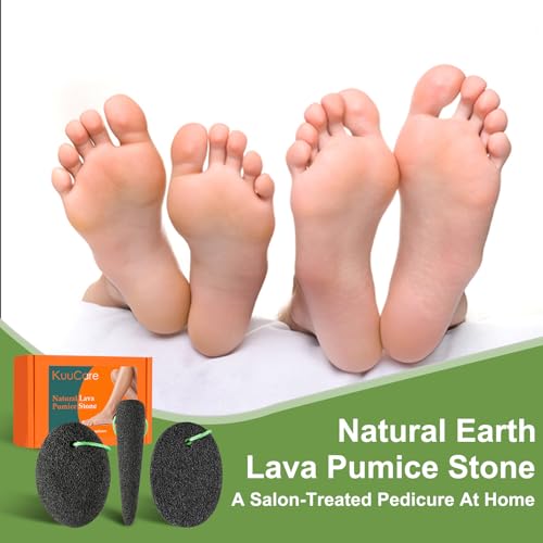 KuuCare Natural Lava Pumice Stone 3 Pack - Foot Callus Remover Exfoliator