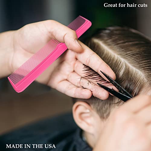 Styling Gear #150 Comb Set Of 3 Barber Cutting, Men's And Women's Pocket Combs For Hairstyling, Beard, And Mustache Grooming. Made In The USA. (Black)