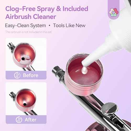 SAVILAND Advanced All-in-1 Airbrush Gel Nail Polish Kit: Dilution-Free Airbrush Paint for Nails Non-Acetone 12 Colors Airbrush Gel Polish with Airbrush Cleaner Stencils French Ombre Blush Nail Art