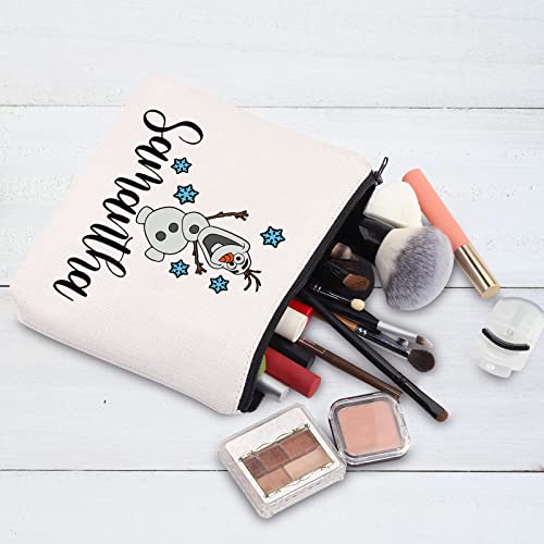 BWWKTOP Snowman Olaf Cosmetic Makeup Bag Olaf Fans Gifts Samantha Olaf Zipper Pouch Bag Olaf Merchandise (Samantha)
