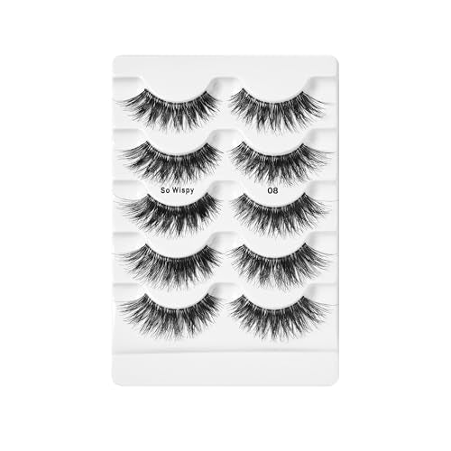 i?ENVY 10 Pairs So Wispy False Lashes (2 Pack), Premium Quality 100% Human Hair, Fluffy Feathered Eyelashes with Volume & Curl, Natural Look, Lightweight, Comfortable, Reusable for Everyday Wear