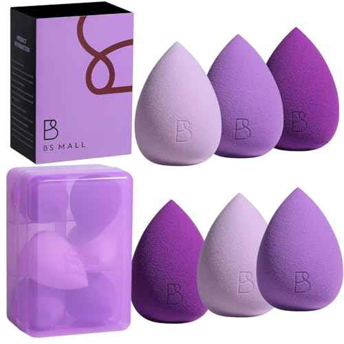BS-MALL Makeup Sponge Set 6 Pcs ? Premium Beauty Blenders for Flawless Makeup Application