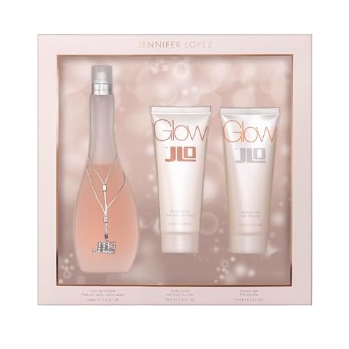 Jennifer Lopez Glow For Women - 3 Piece Gift Set - 3.4 Oz Eau De Toilette Spray, 2.5 Oz Shower Gel, 2.5 Oz Body Lotion