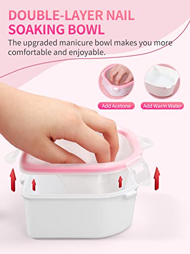 Yokilly 4-Piece Nail Soaking Bowl Set - Gel Polish & Dip Powder Remover Kit