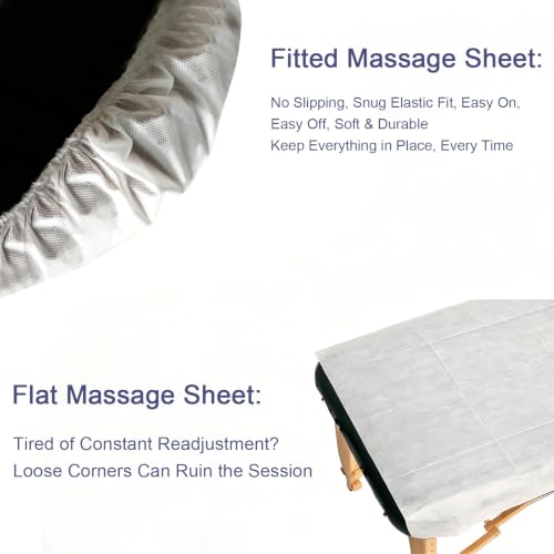 Disposable Fitted Massage Table Sheets 82x35 inch White (20-Pack)
