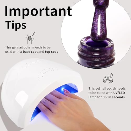 Firedeep G-Purple Pearl Gel Nail Polish 16ML Big Bottle Glitter UV/LED Soak Off