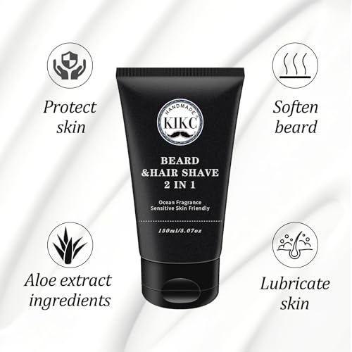 Shaving Soap and Shaving Cream Kit,Sandalwood Scent Shave Soap for Men,Shave Cream with Ocean Fragrance, a 3.5oz Soap, a 2 in 1 Shave Cream 150ml for Wet Shaving