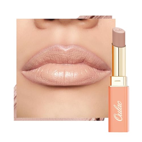 Oulac Beige Matte Lipstick – Hydrating Satin Finish, Full Coverage