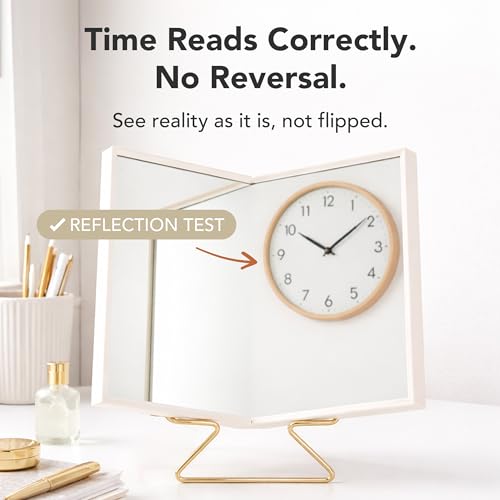 Realme V0 True Non-Reversing Mirror(2026 New Version) ? True Image, Unmatched Precision, New Pakage, Slim Design for Makeup Vanity, 9'' Non-Reversing Mirror with Stand