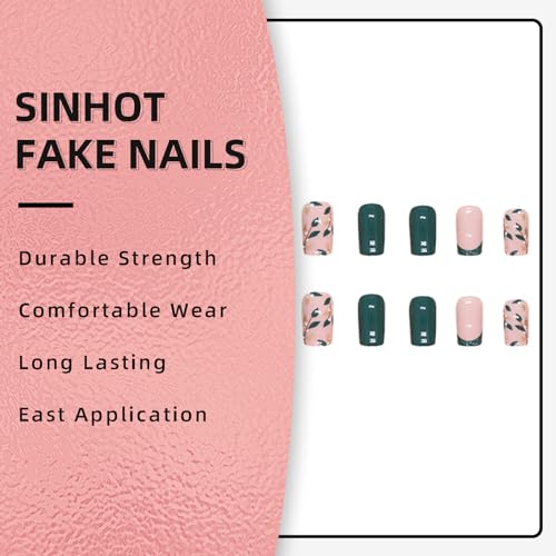 SINHOT Coffin Press on Nails Medium Ballerina Fake Nails Glossy Glue on Nails Pink Cat Eye Acrylic Nails Silver Glitter Arificial Nails Stick on False Nails with Fireworks Design 24 pcs