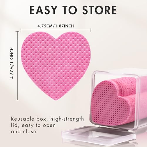 Lint-Free Eyelash Extension Glue Wipes 200 Pack - Pink Non-Woven Fabric for Lash & Nail Cleanser