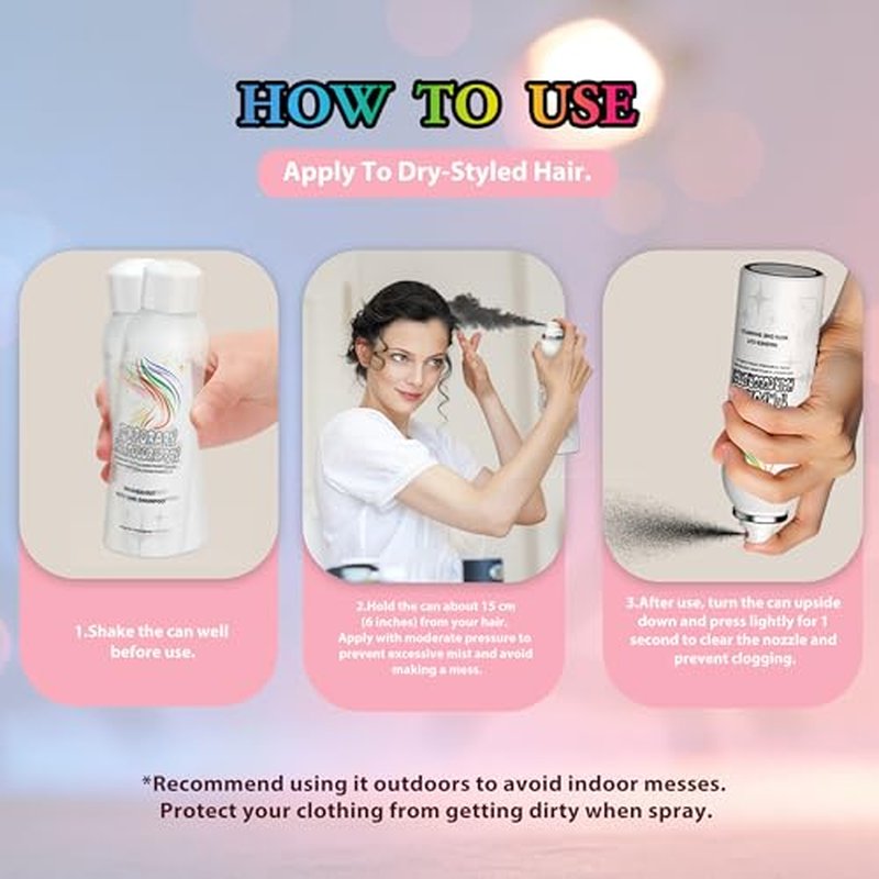 Temporary Black Hair Color Spray - Washable & Non-Sticky