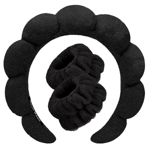 Spa Headband & Wristband Set - Face Washing Skincare Headbands