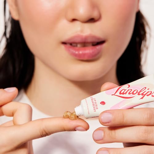 Lanolips Strawberry Lip Scrub - Natural Exfoliator with Lanolin & Vitamin E
