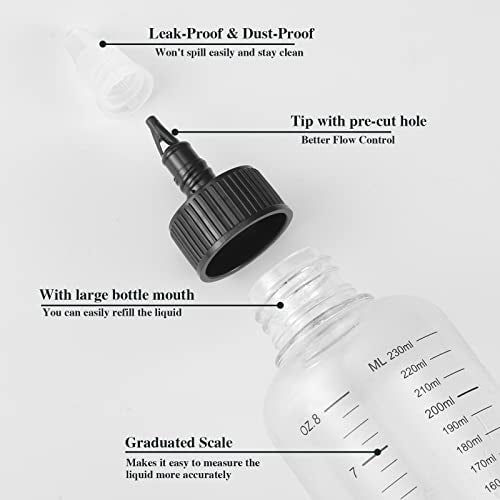BESARME Hair Oil Applicator Bottles 8.5oz Dye Dispenser 2-Pack