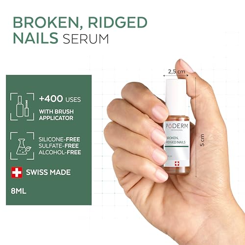 PODERM Natural Nail Repair Oil Serum - Strengthener for Damaged Nails