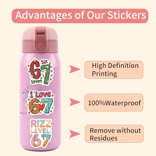 110PCS Six Seven Stickers - Waterproof Vinyl Decals