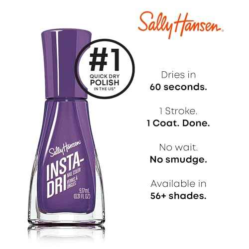 Sally Hansen Insta-Dri Nail Polish | Quick Dry, Long Lasting, Streak-Free Shine | Opaque, Shiny | 484 Mind Blending | Dark Purple Nail Color