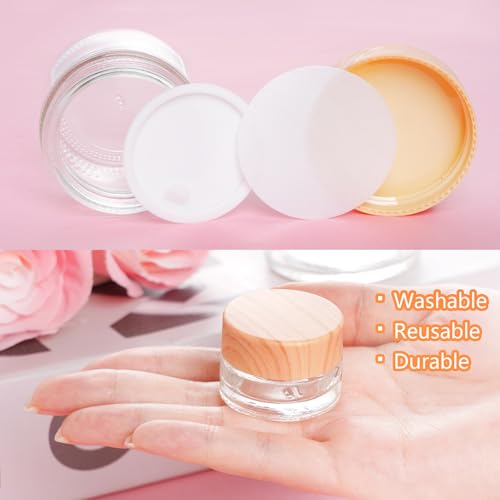 6-Pack 5ml Glass Travel Lotion Jars with Lids