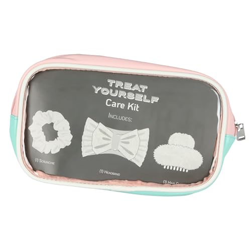 Squishmallows Treat Yourself 4-Piece Accessory Care Kit Clear Character Design Cosmetic Storage Travel Bag Gift Set (Pack of 2)