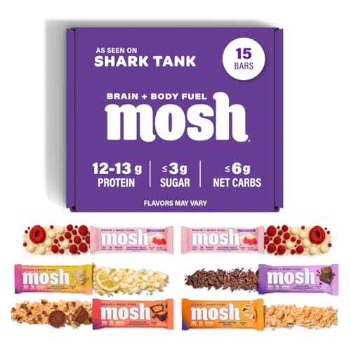 MOSH Keto Protein Bars Variety Pack - Vegan, Low Carb, High Protein