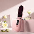 Cordless Hair Straightener Brush, Portable Mini Ionic Hot Comb, USB Rechargeable