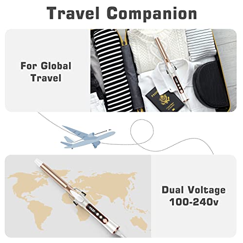 Hoson 3/4 Inch Dual Voltage Curling Iron for Vintage Curls, White