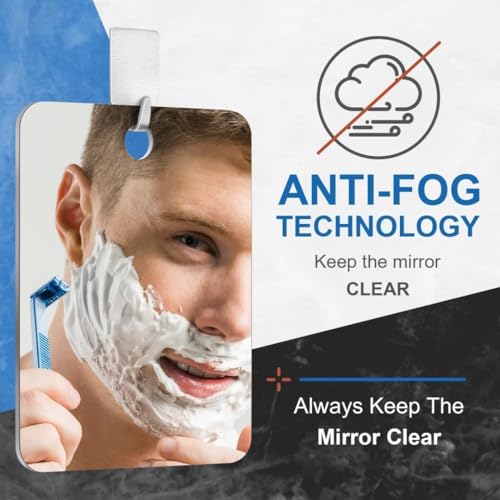 Fogless Shower Mirror 9.4" Anti Fog Shaving & Makeup