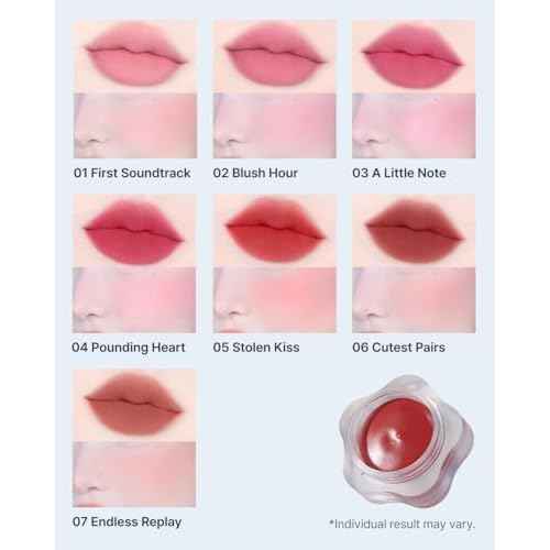 DEARMAY Pure Falling Mood Lip Pot No. 06 Cutest Pairs 0.23 Oz. Vegan Lip Stain Lip & Cheek Multi-Use Tint With Hydrating Formula for Smooth Soft Blend Without Dryness or Fine Lines, Korean Makeup
