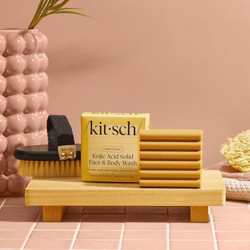 Kitsch Kojic Acid & Turmeric Soap Bar - Brightening Face & Body Wash, 4 oz