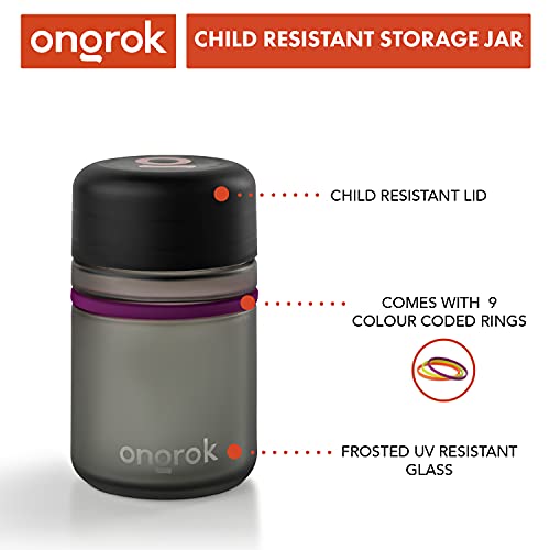 ONGROK 180ml Glass Storage Jar 3 Pack UV-Resistant Frosted Herb & Spice Containers