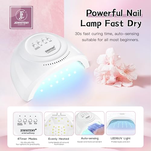 JEWHITENY 27 Colors Gel Nail Polish Kit with U V LED and 2 Bottle of 10ML Gel Nail Remover