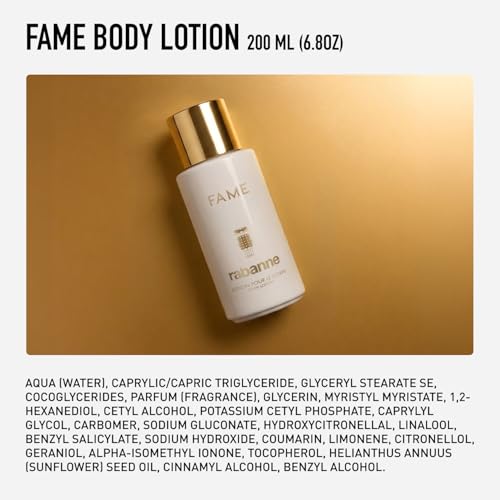 Fame Body Lotion for Women - Moisturizing Scented Cream with Jasmine, Mango & Incense - Fruity Floral Perfumed Hydrating Formula for Dry Skin, Pairs with Fame Perfume, 6.8 oz